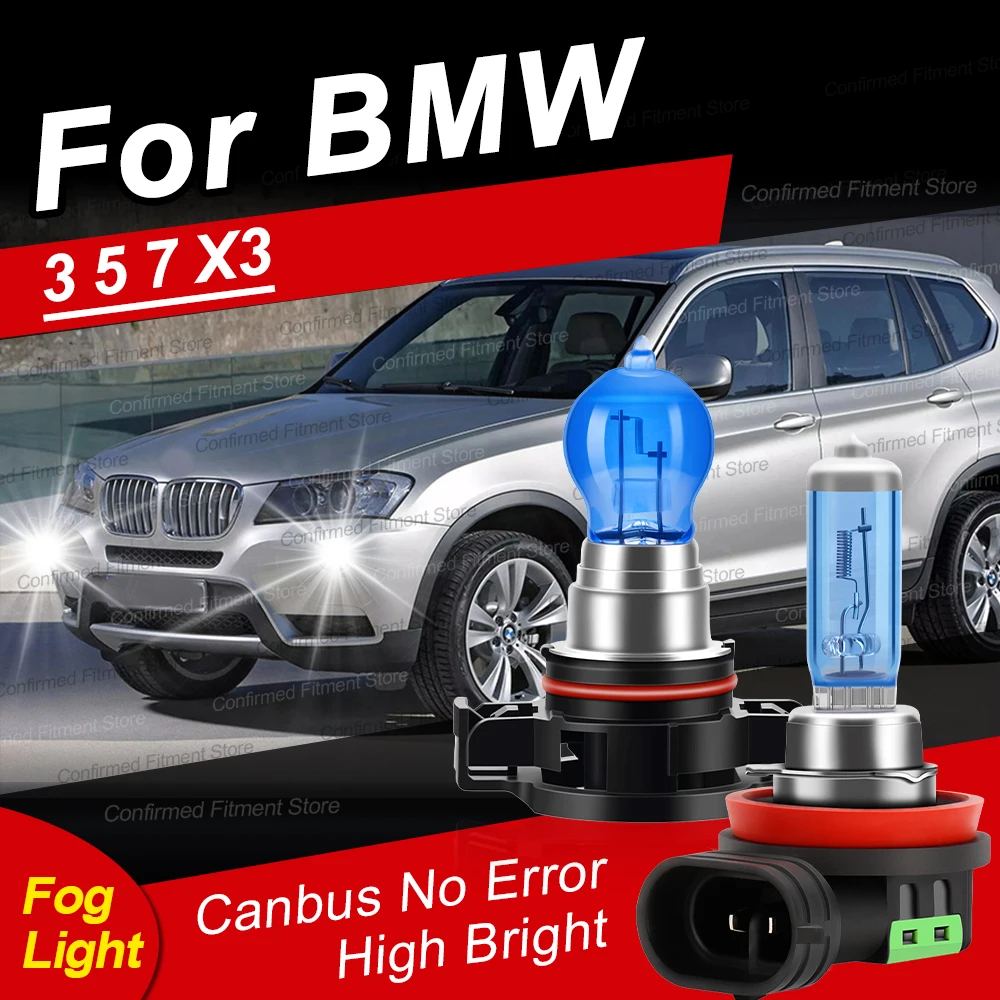 

2Pcs Auto Halogen Front Fog Lamps H11 9145 HB4 Canbus Error Free 200W 6000K High Bright White Bulbs For BMW 3 E46 328i 5 7 X3