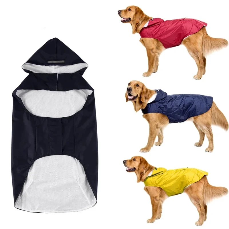 

Dog Raincoat Waterproof Hoodie Jacket Rain Poncho Pet Rainwear Clothes with Reflective Stripe Outdoor Dogs Raincoat Puppies