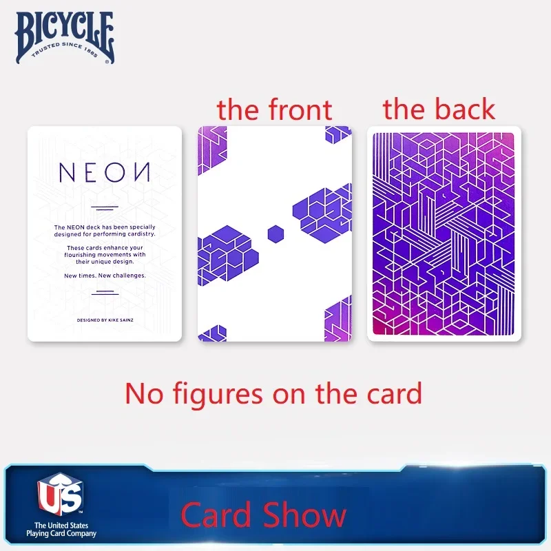 Bicycle Neon Cardistry Cards Purple USPCC Collectible Deck Poker Card Games Card Magic Magia Magie Magicians Prop Accessory