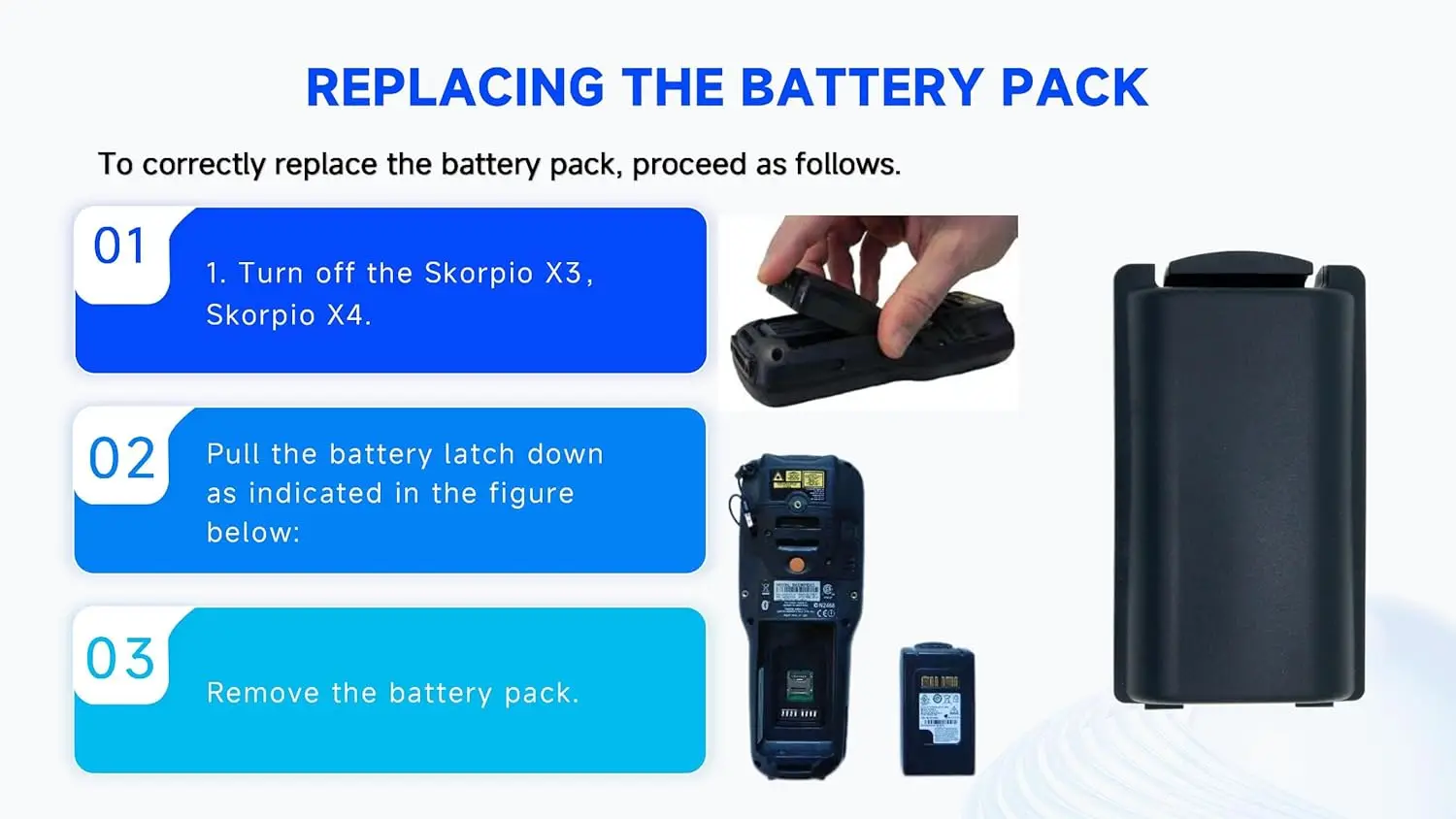 Replacement Battery for Datalogic  Skorpio X3, Skorpio X4 94ACC0046, 94ACC0048, BT-0015, BT-0016 3.7V/mA