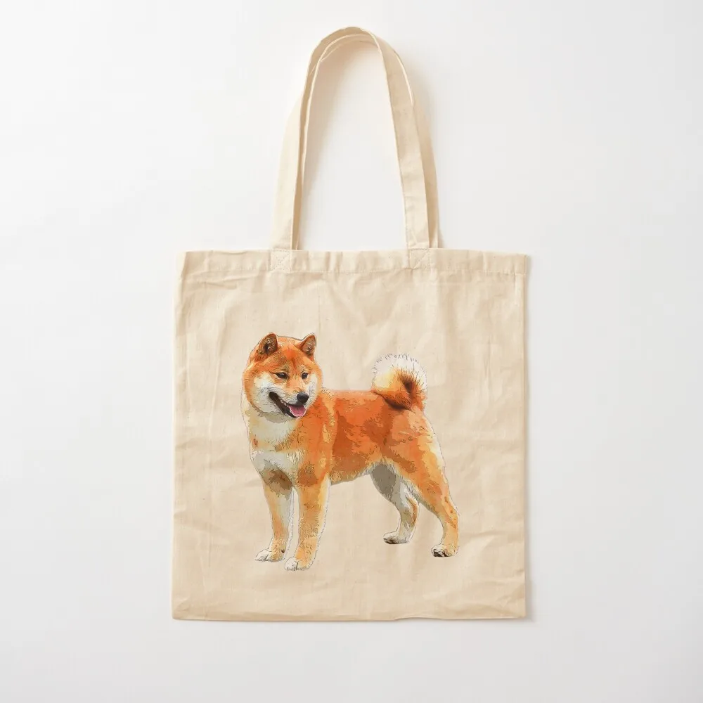 

Shiba Inu Dog Art Tote Bag shopping bags foldable shopping trolley bag Customizable tote bag Canvas Tote