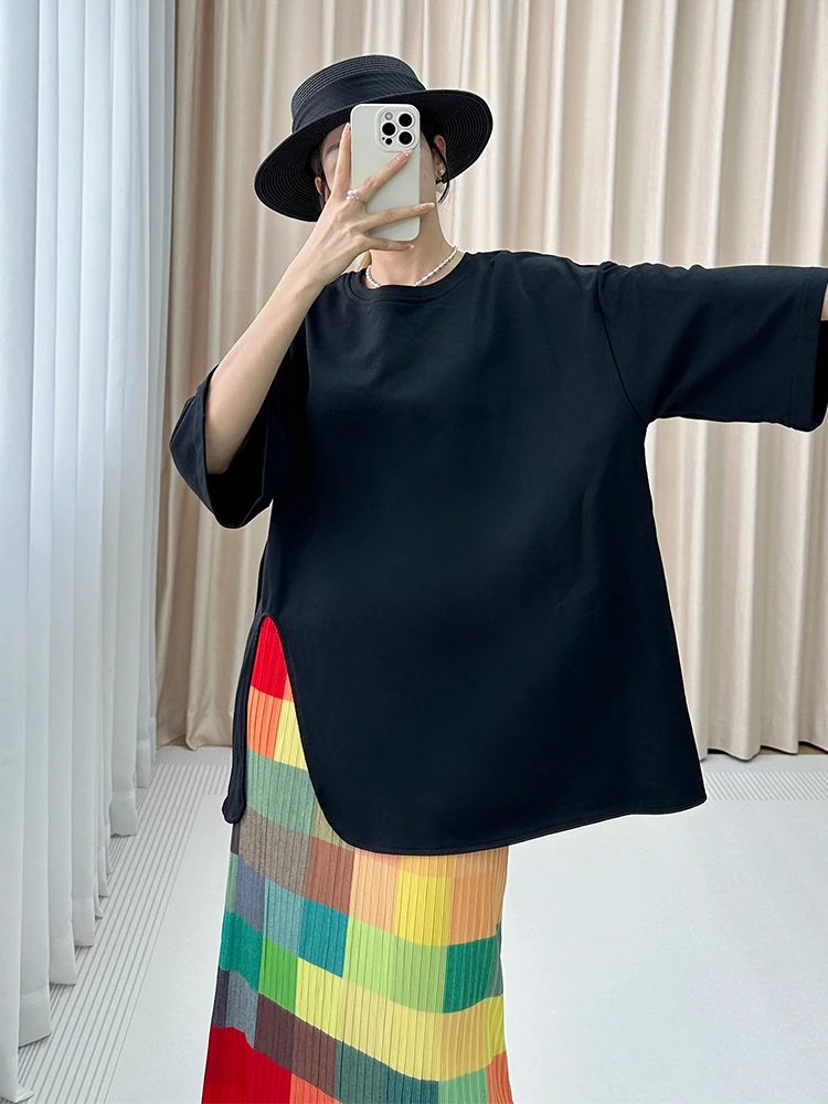 

Loose Comfortable Women's Sweatshirt Pure Color Pleated Versatile Casual Korean Style Silk Top Three Zha Art Creation