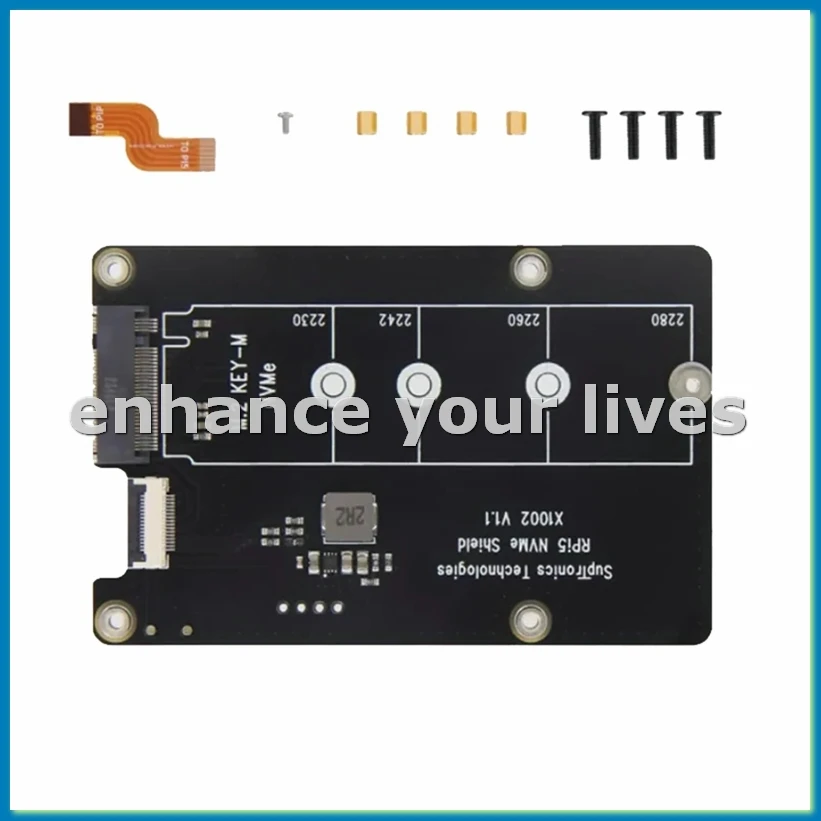 X1002 for 5 PCIe to M.2 NVMe SSD Expansion Board for 2280 2260 2242 2230 NVME SSD-VVNB