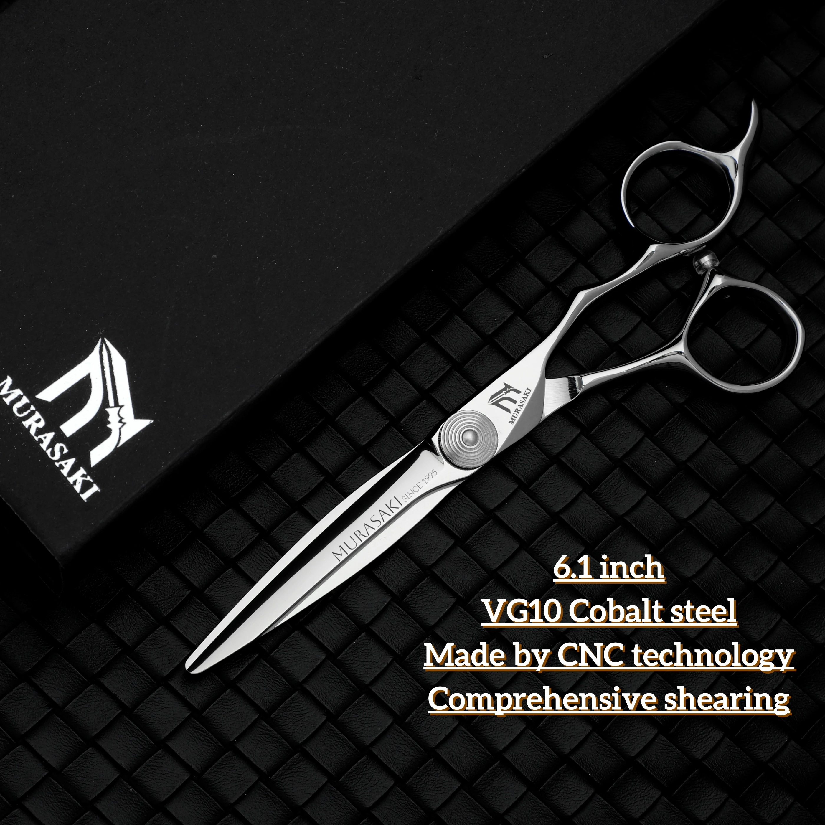 MURASAKI Professionelle Haarschere, spezielles Blindloch-Design, hergestellt aus japanischem VG10-Stahl, 6,3 Zoll mit ergonomisch geformtem Griff – Detail 19