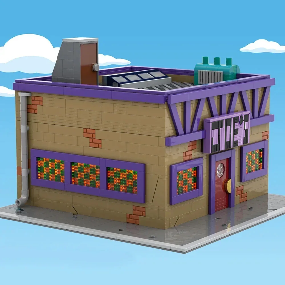 MOC Modular Moe's Tavern Building Kit from Movie,Medieval Street Architecture Model Toys Adults Gifts