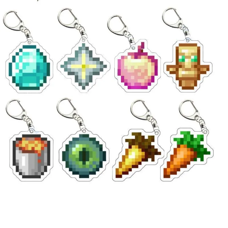 Kawaii Pixel World Buddy Keychain Pixel Hero Collectible Key Chain Bag Charms Souvenir Creative Pendant Q Version Cartoon Fans