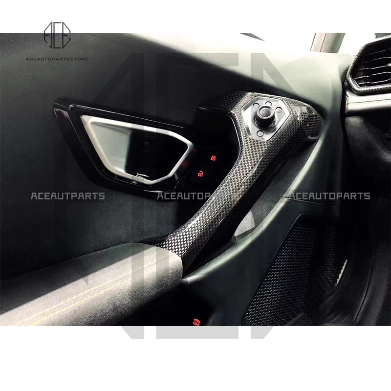 Dry Carbon Fiber Inner Door Handle Cover Interior Replace Stick For Lamborghini 2014-2020 Huracan LP610-4 LP580-2 EVO RWD