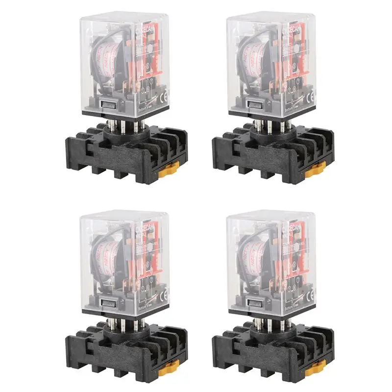 

Classic-4X MK2P-I Clear Shell DPDT AC220V Coil Power Relay Socket Base