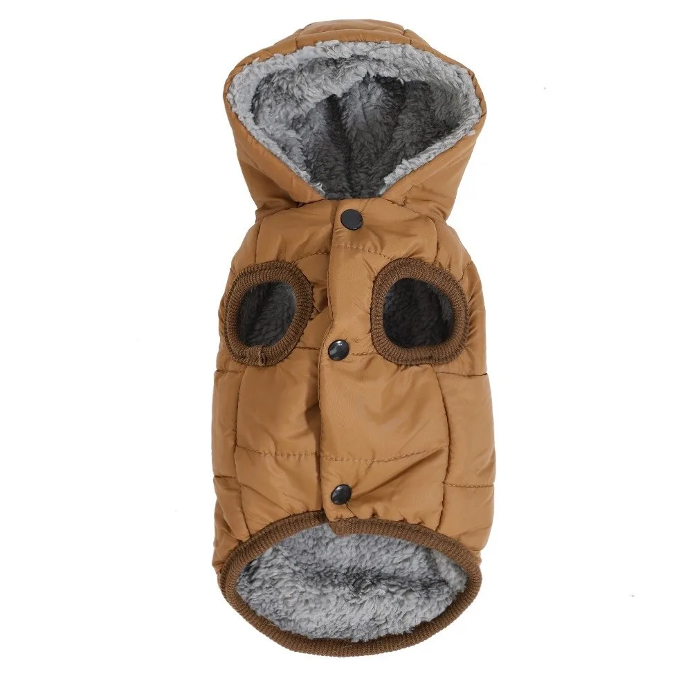 

Fashion Thickned Puppy Cat Clothes Windproof with Hooded Warm Coat Cold Proof Soft Jacket Autumn Winter