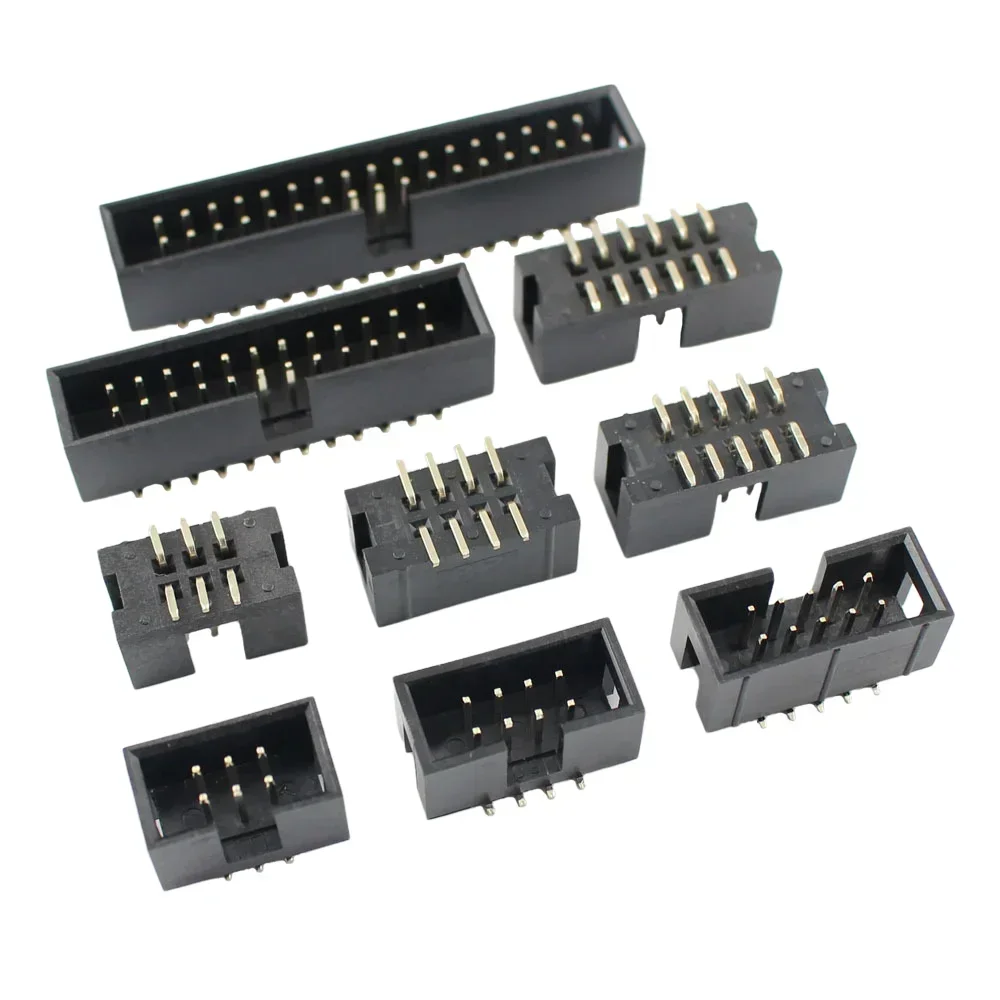 50pcs 2.54mm Pitch SMT DC3 Male Connector 6 8 10 12 14 16 20 24 26 30 34 40 Pin Box Header IDC Socket 6P 8P 10P 12P 16P 20P 40P