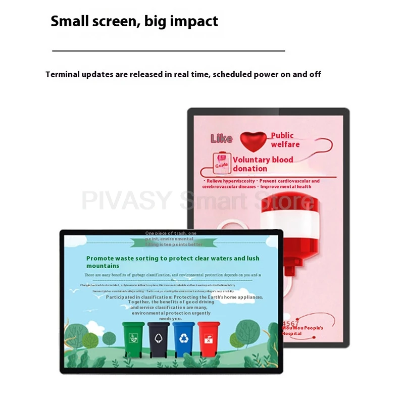 

18,5-дюймовый настенный рекламный дисплей HD IPS сенсорный экран сетевое издательство изображение видео разделенный экран для ресторана в торговом центре