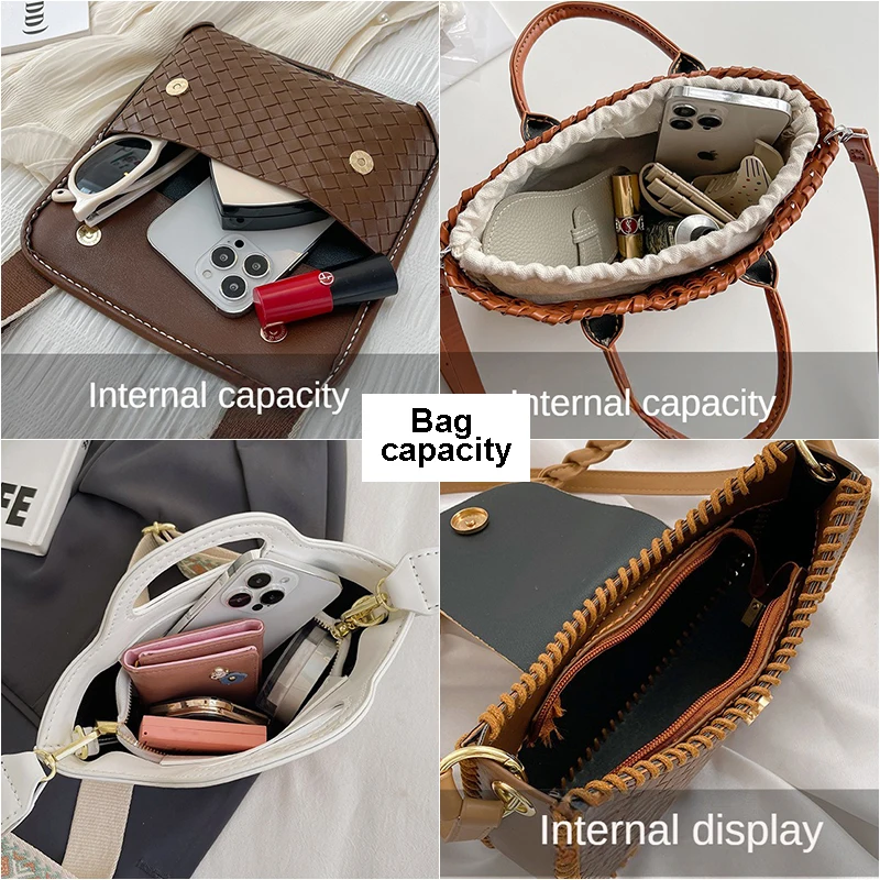 Zubehör hand gefertigte Handtasche Set hand gefertigte Nähte gestrickte DIY Tasche Kit machen Hand nähen Pu Ledertasche Herstellung Set für Frauen