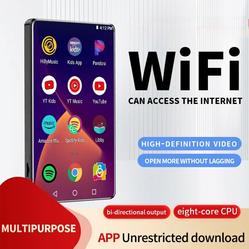 

Smart WIFI 1080P Android 8.1 player 4.0-inch color screen large capacity MP4 player