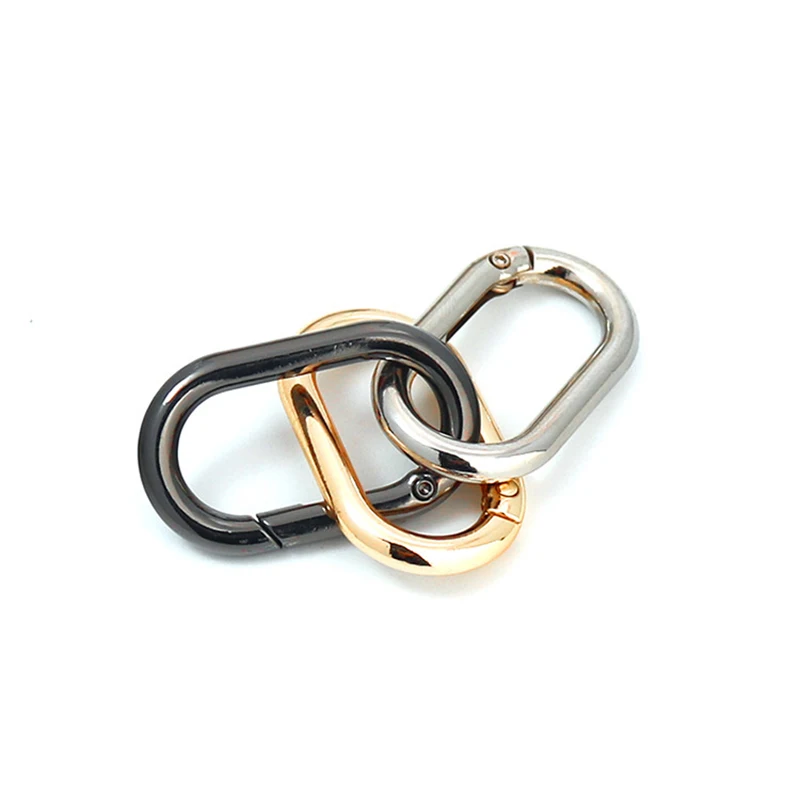 1PC Oval Spring O Ring Leather Bag Handbag Strap Buckle Connect Keyring Pendant Dog Collar Snap Clasp Carabiner Bag Accessories