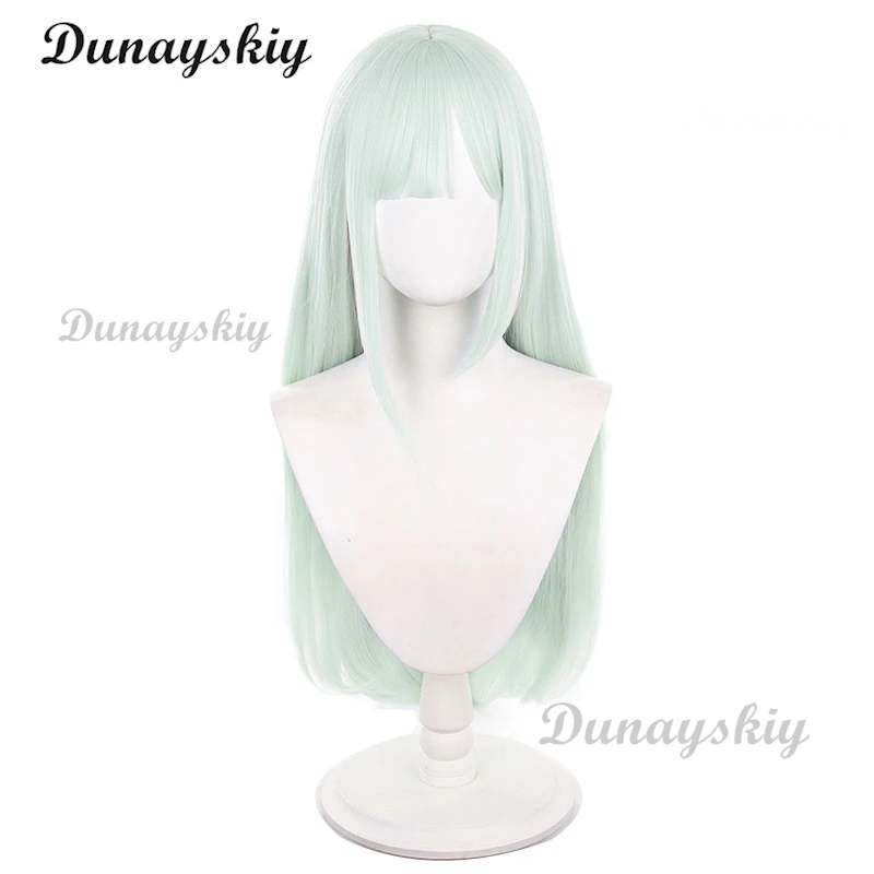 ¡Sueño de BanG! Pelucas de Cosplay de Anime Mutsumi Wakaba, pelucas de 75cm de largo para mujer, pelo sintético resistente al calor verde claro + gorro de peluca