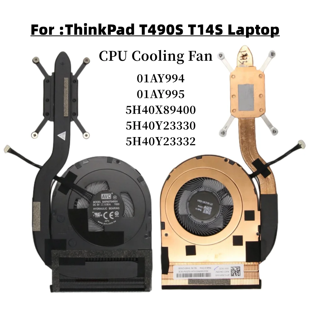 

New for Lenovo ThinkPad T490S T14S Laptop Cooling Fan Heatsink Assembly Radiator Cooler 5H40X89400 5H40Y23330 5H40Y23332 01AY994