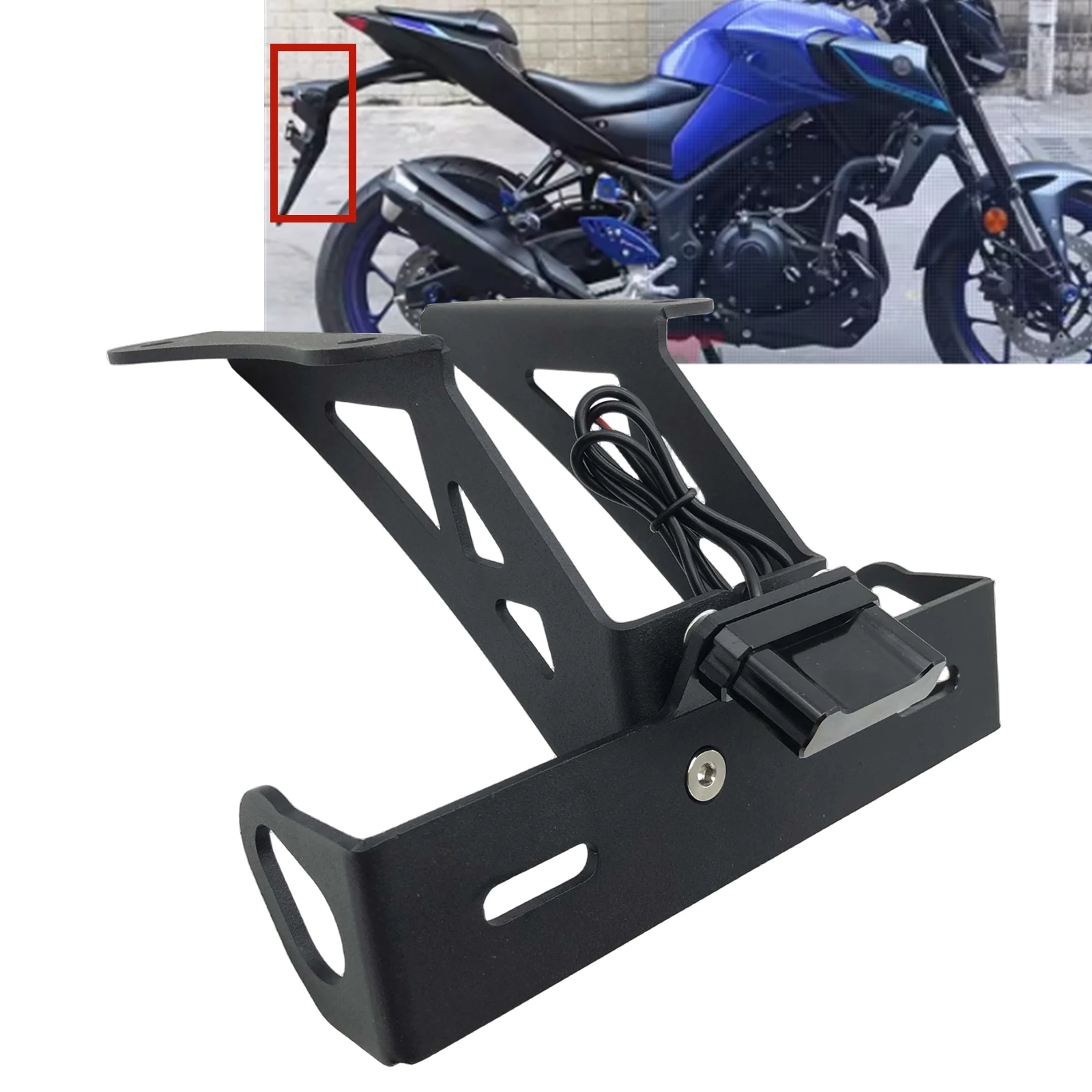 

Pop для YAMAHA YZF R25 R3 YZF-R25 YZF-R3 2019-2024 держатель заднего номерного знака мотоцикла хвостовой кронштейн светодиодный светильник Fender Eliminator