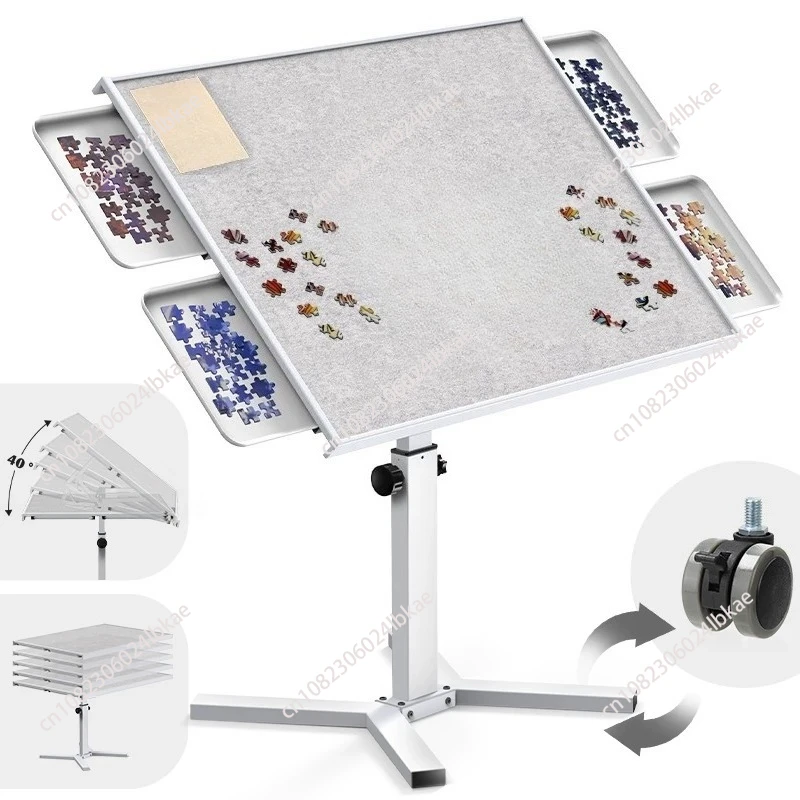 Multi-Function Puzzle & Craft Table, Tilting Surface with Storage Drawers and Cover, Keeps Projects Organized 1 piece