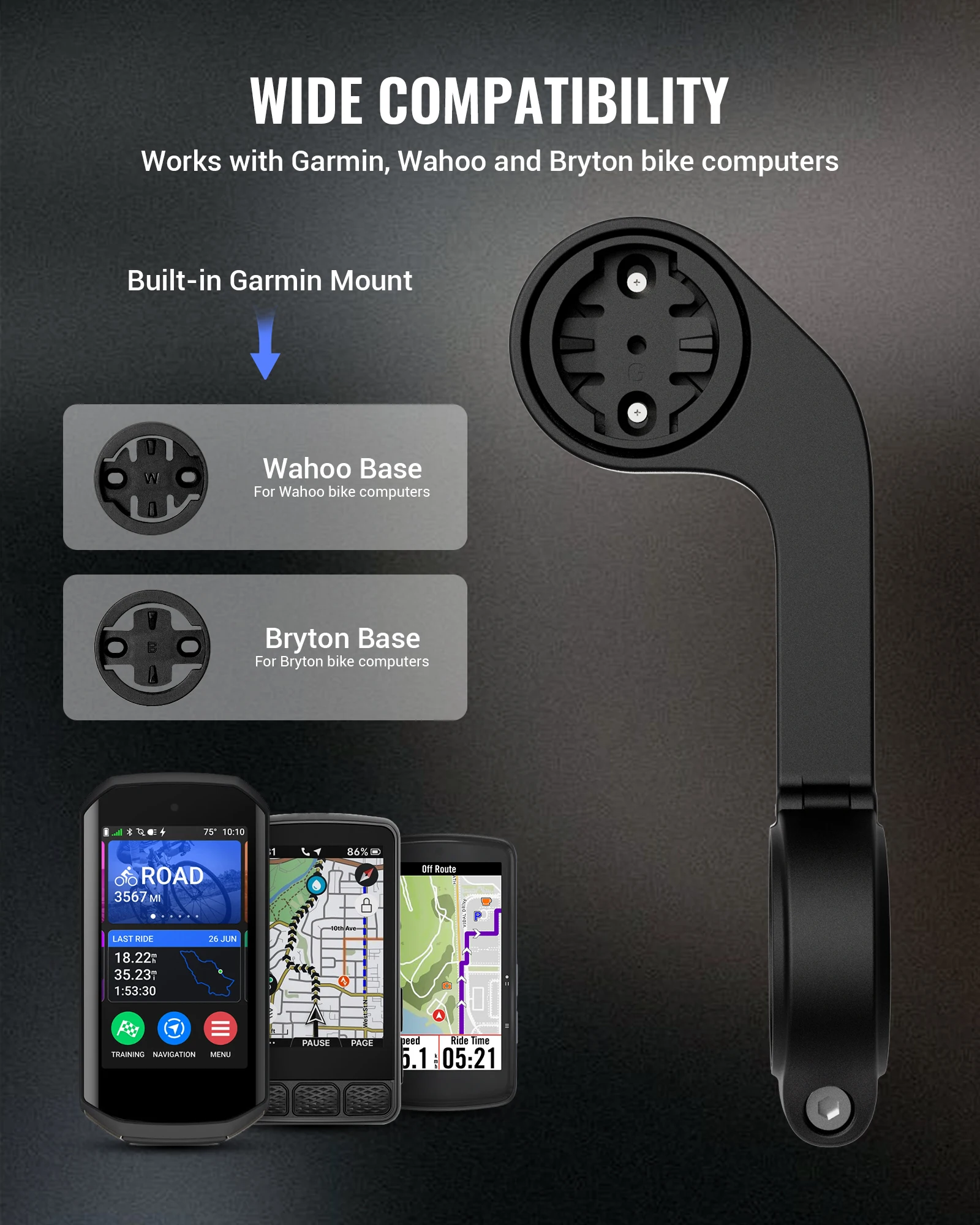 RAVEMEN FR300 FR160 자전거 주간 헤드라이트 AOM05 마운트 Garmin ... - 5