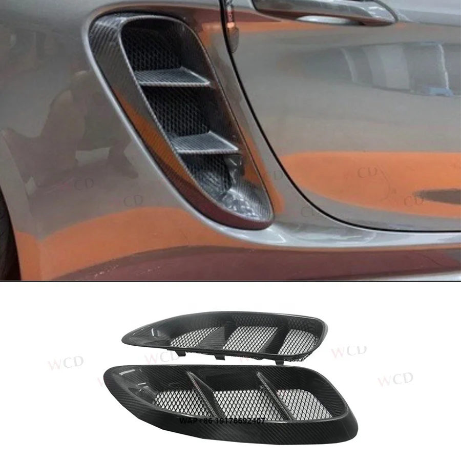 

New Carbon Fiber Side Vents forPorsche 718 Cayman Boxster 2016-2023 Side Door Fender Air Vent Intakes Body Kits