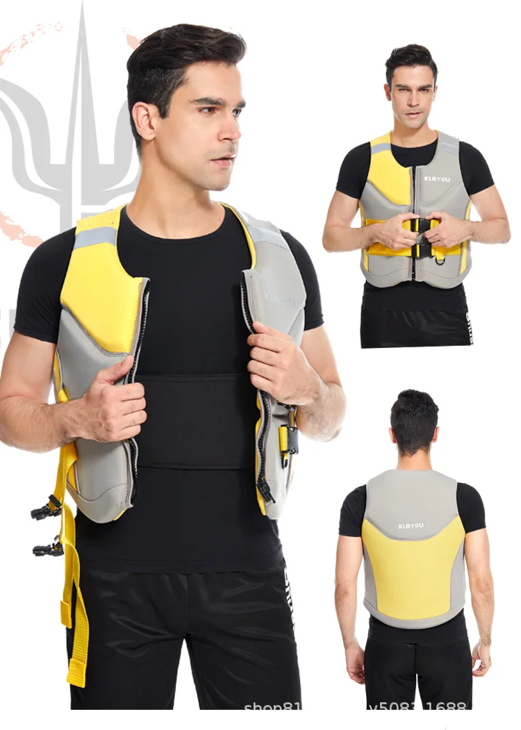 พรีเมี่ยมเสื้อชูชีพสําหรับผู้ใหญ่ Neoprene เสื้อชูชีพ Surf Raft Kayak ตกปลา Jet Ski น้ํากีฬาว่ายน้ํา Super Buoyancy เสื้อชูชีพ