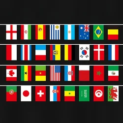 Chaîne de drapeaux autour du monde, 1 ensemble de 32 drapeaux, Feel Countries Around The World, Nations Feel, Jeux d'équipes, Drapeaux de confrontation