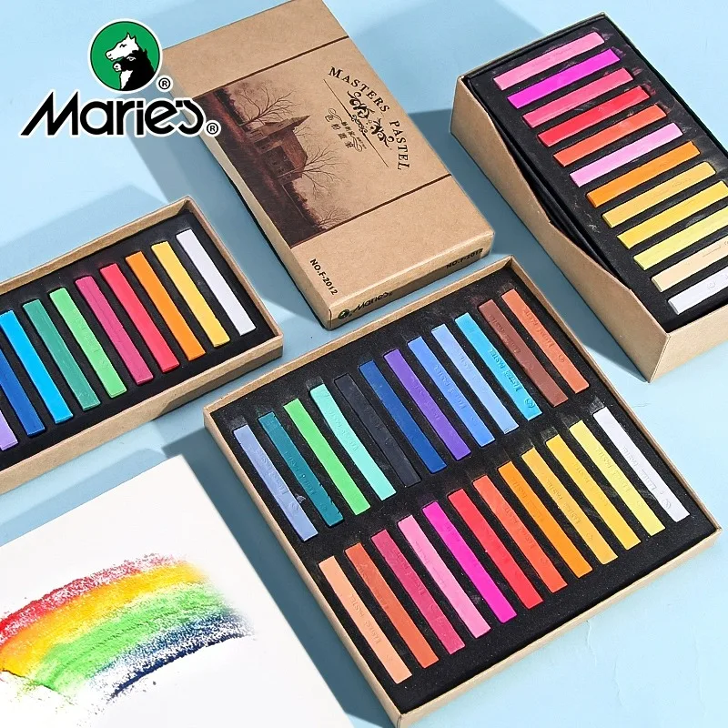 12/24/36/48 Color Maries Square Pastel Set Soft Dry Pastel Artist Chalk Pastel Stick Non Toxic for Art Drawing Painting Supplies