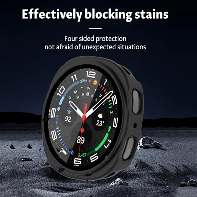 Tempered Glass+Case for Samsung Galaxy Watch 8 44mm 40mm Full PC bumper Cover Screen Protector Galaxy