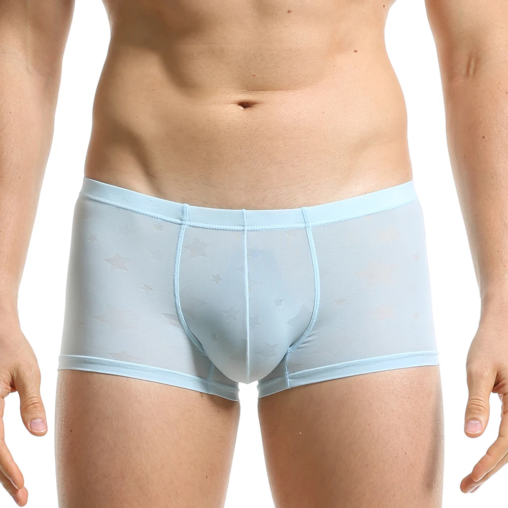 Sexy Herren Trunks dünne durchscheinende Unterwäsche sexy u konvexe Beutel Shorts durchsichtige Slips Unterhosen Höschen homme