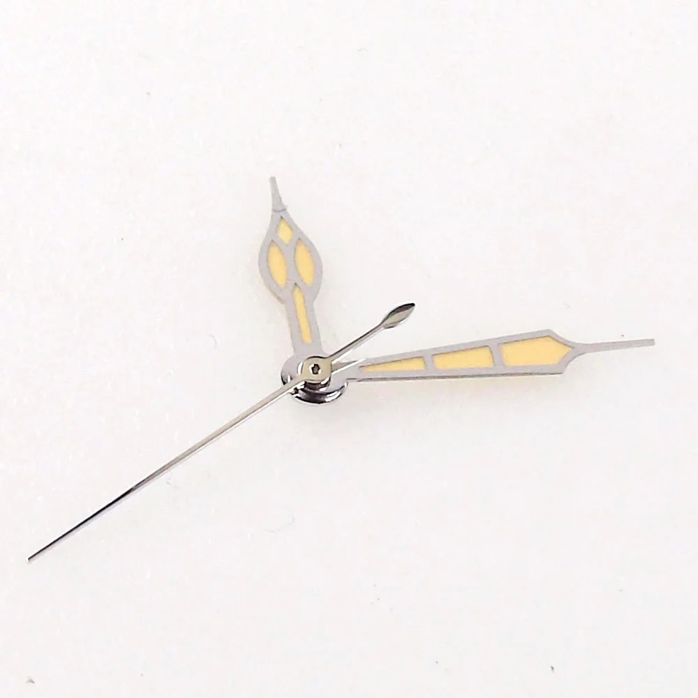 Yellow Watch Hand for NH35 NH36 7S36 7S25 7S35 6R15 4R15 4R35 ETA2824 PT5000 ST2130 Silver Edge Needle for S Diver Watch Mod