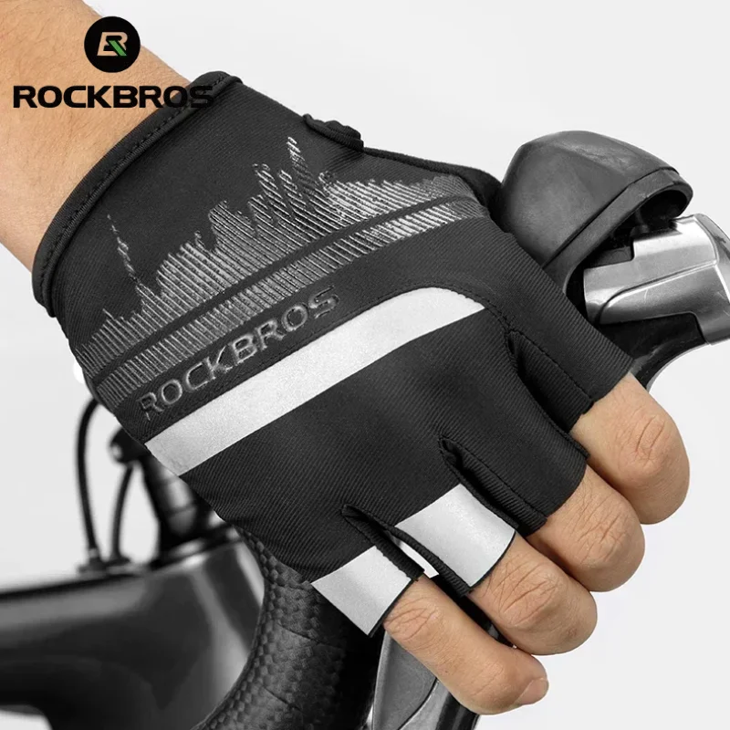 

ROCKBROS велосипедные перчатки с половиной пальца противоударные износостойкие дышащие MTB дорожные велосипедные перчатки мужские женские спортивные велосипедные перчатки