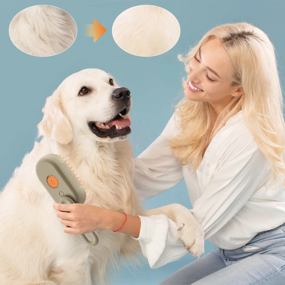 3in1 Water Hond Borstel Elektrische Spray Huisdier Stoomborstel Zachte Siliconen Ontharing Waterborstel Hond Verzorgingsbenodigdheden Huisdier Accessoires