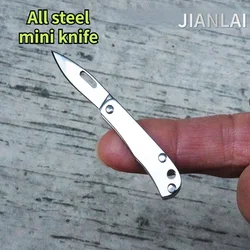 New Mini Portable Creative Folding Knife Keychain Accessory All Steel Art Knife Unboxing and Unpacking Express EDC Tool
