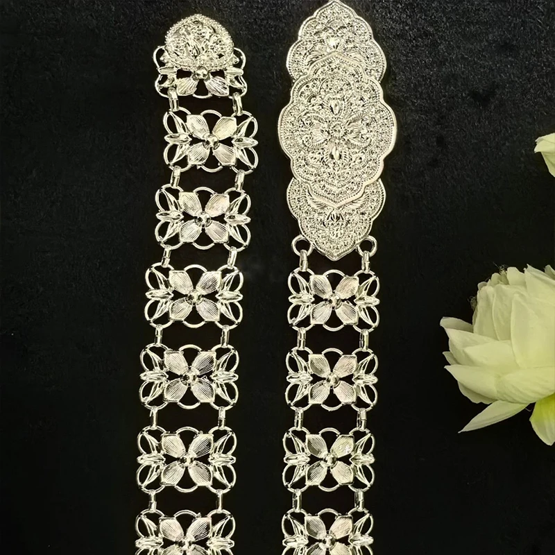 التايلاندية داي سبائك الذهب الجوف زهرة الخصر البطن سلسلة الرجعية العرقية نمط موضة المرأة رداء حزام مجوهرات للجسم اكسسوارات الحفلات