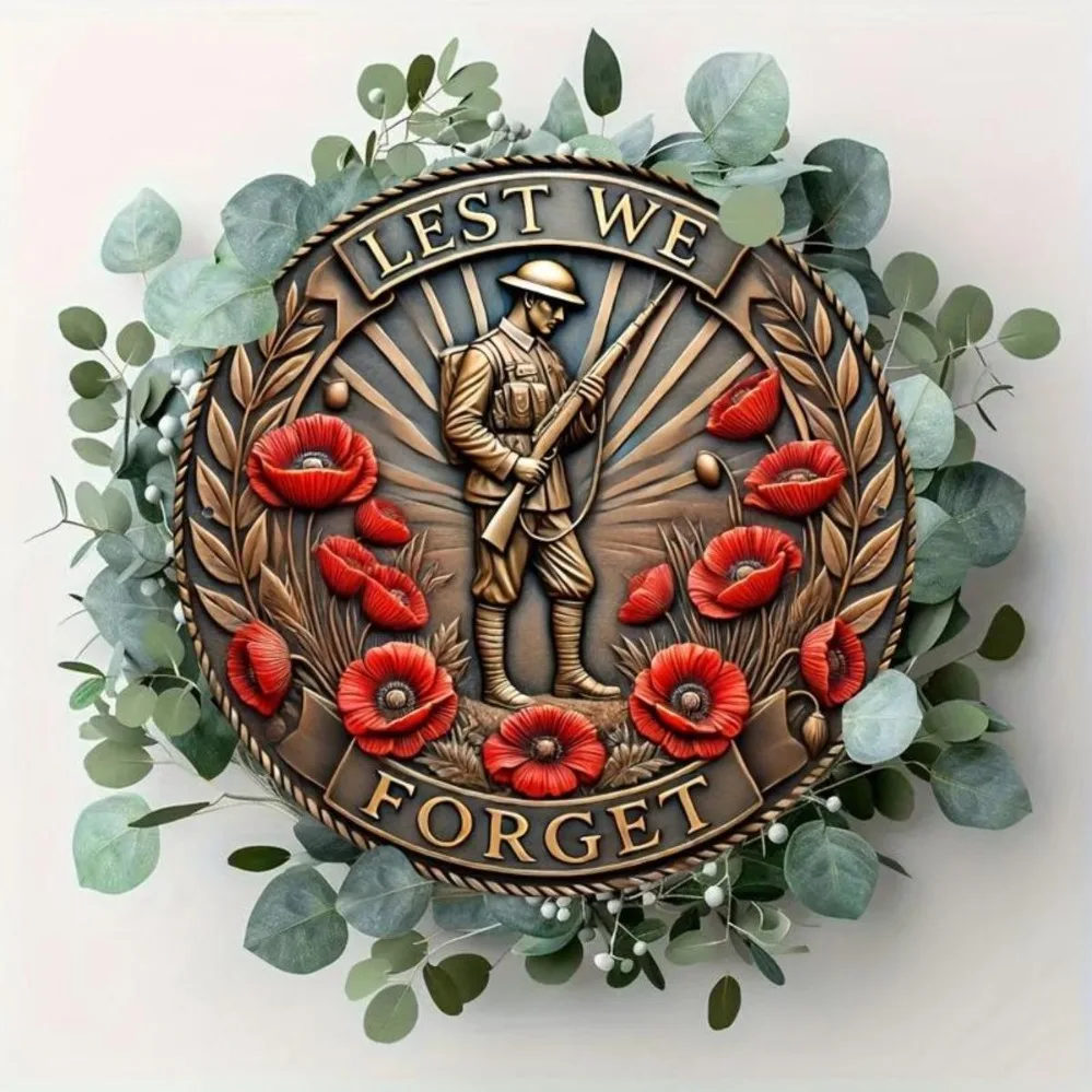 Metal-Themed Sign (1 Item) – Ideal for Remembrance Day Decor, Garden Decoration & Home Wall Art, Wall Plaque, Keepsake