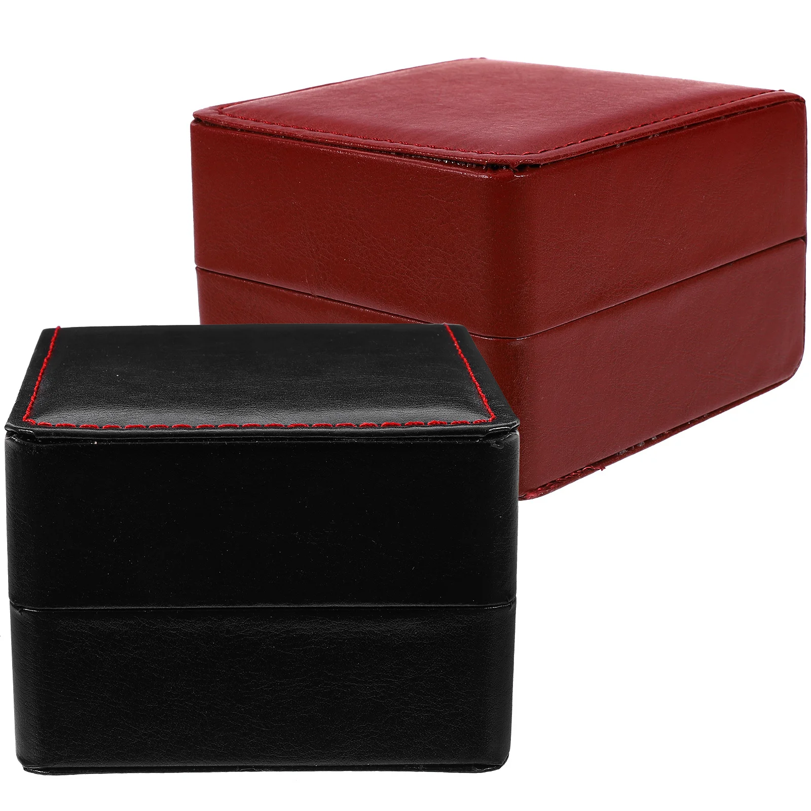 

2Pcs Watch Boxes Luxury PU Classic Design Durable Storage Display Cases Jewelry Packing Gift Box Protective Watch Case