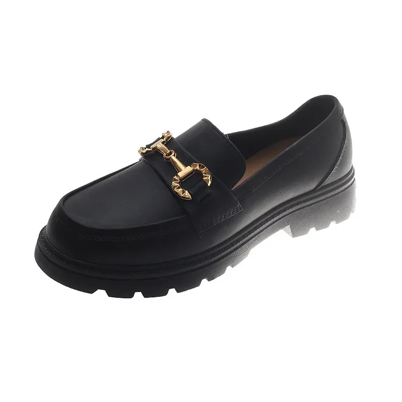 Shoes for Women Fashion Casual Slip-on Single Shoes Outside Wear PVC Waterproof Lazy People Pedal Thick-soled Loafers Women