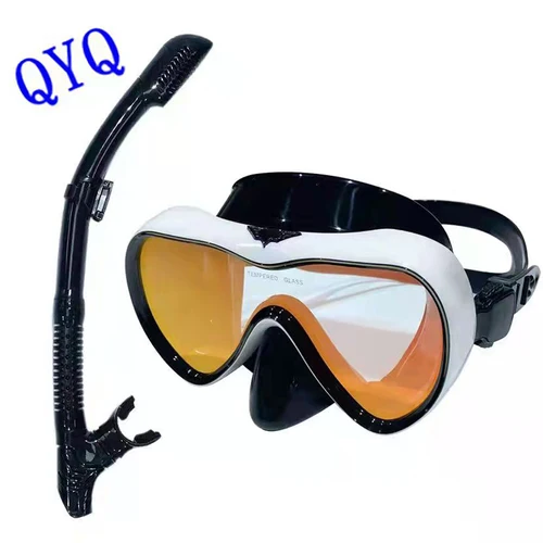 Gafas de natación profesionales impermeables de silicona suave, gafas enchapadas, tubo de respiración completamente seco, máscara de buceo