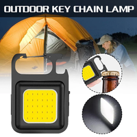 Rechargeable COB LED Keychain Flashlight Portable Magnetic Super Bright Torch for Camping Hiking Outdoor Use&Self-Defense Tool
