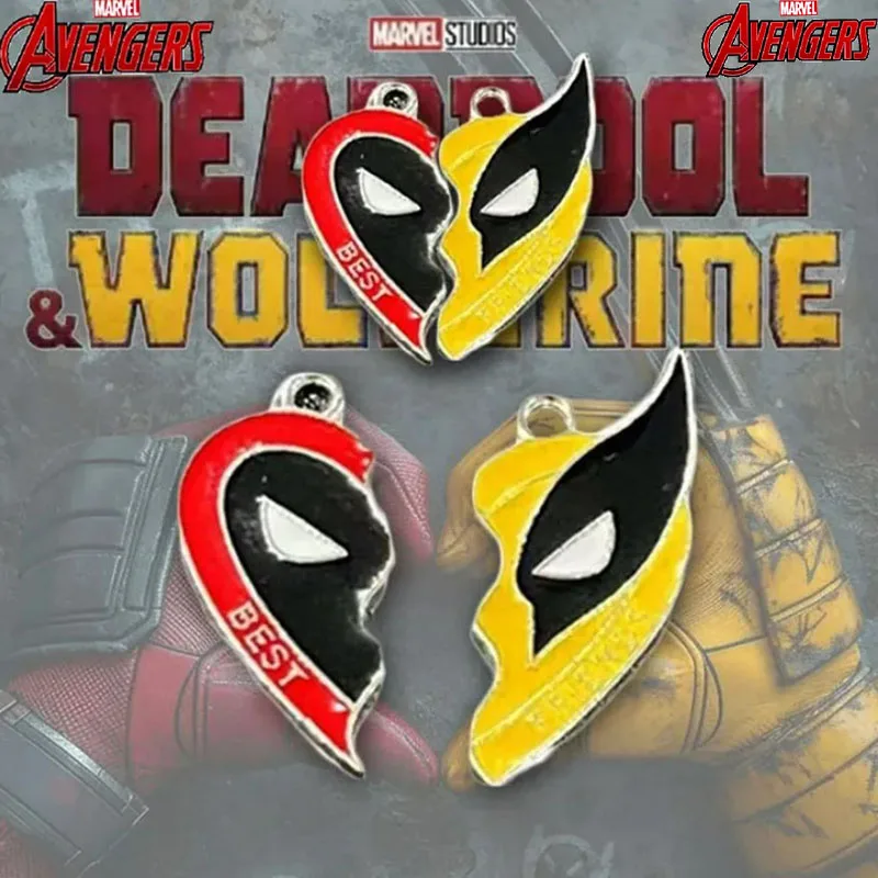 

Marvel Movie Deadpool and Wolverine Pendant Best Friends Keychain Pendant Disney Handmade Earrings Accessories Birthday Gift