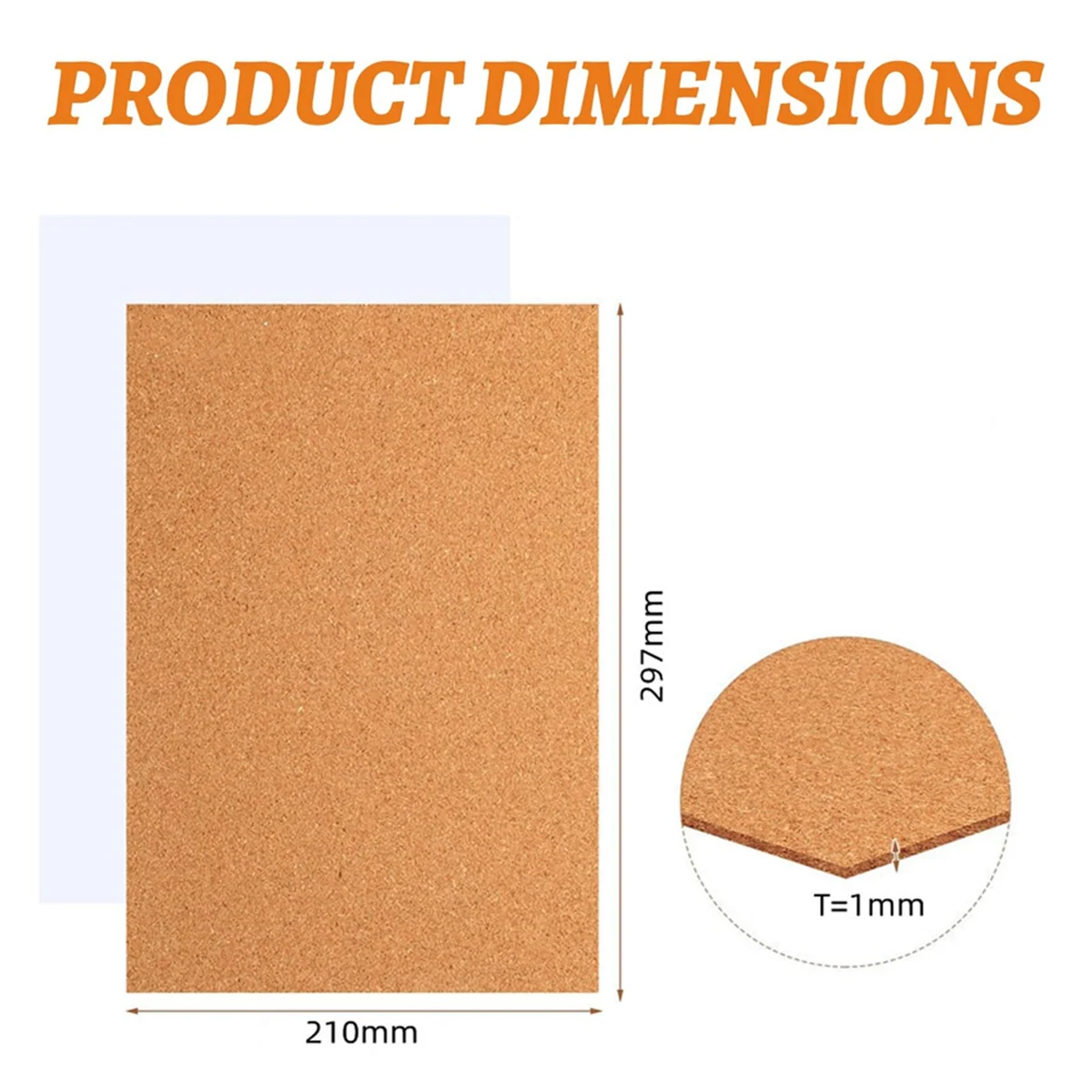 A13M 코르크보드 8매 세트, 자가 접착, 두께 1mm, 30x21cm, 코르크 벽/바닥 장식용 핀보드, DIY 코르크보드
