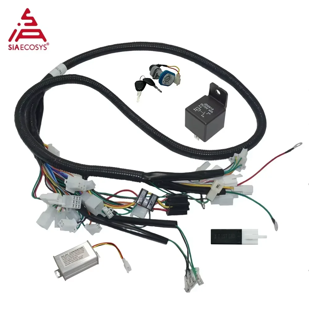 حزام أسلاك السيارة SiAECOSYS لوحدة التحكم Votol EM50 EM100 Fardriver Controller ND Series Match مع شاشة DKD وZ6
