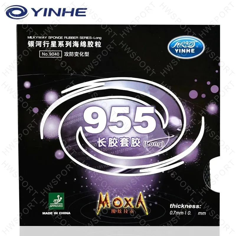 YINHE-955 Borracha De Tênis De Mesa, Espinhas Longas, Anti-Spin Ping Pong, 955 OX, 0,7mm Esponja