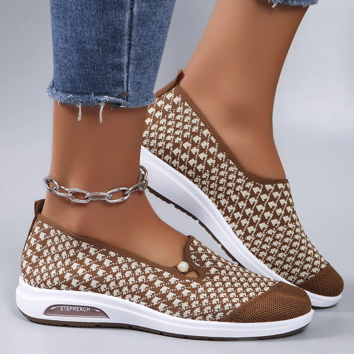 أحذية رياضية نسائية مقاومة للاهتراء ، أحذية مسطحة كاجوال ، جيدة التهوية ، خفيفة الوزن ، مانعة للانزلاق ، عصرية ، جديدة ، ربيعية