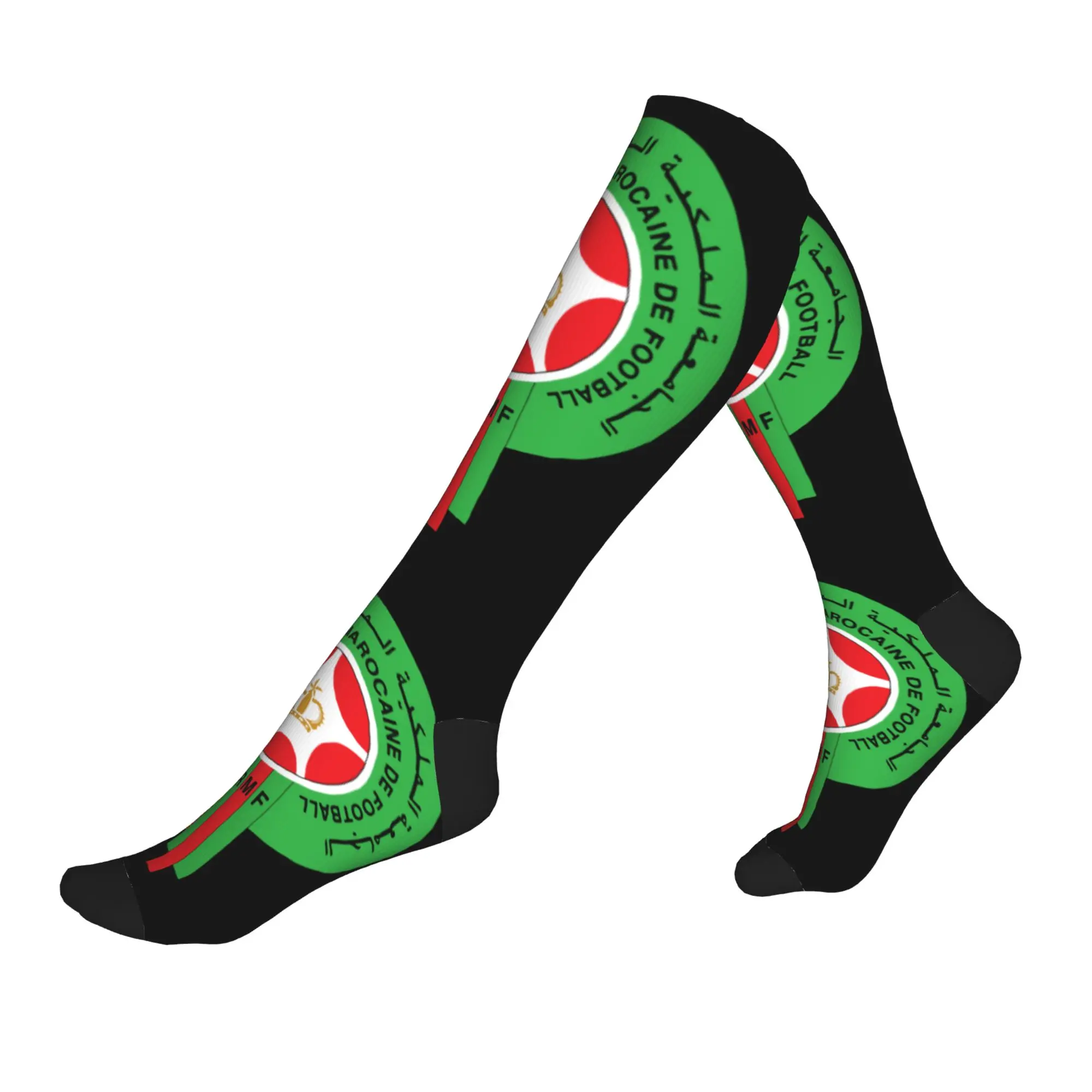 

Fashion Morocco Moroccan Coat Of Arms Socks Men Women Warm 3D Printed Football Sports Sports Compression Socks