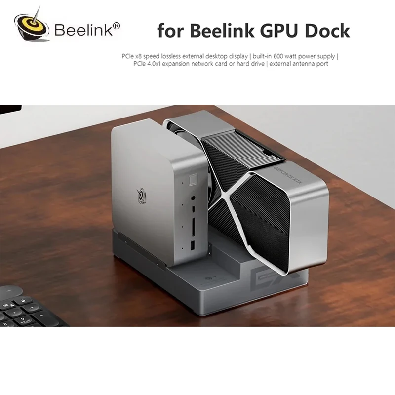 Внешняя док-станция Beelink для графического процессора PCIe × 16 слотов, встроенный блок питания/SSD/Wi-FI, блок питания 600 Вт для GTI14 155H/185H GTi12/13