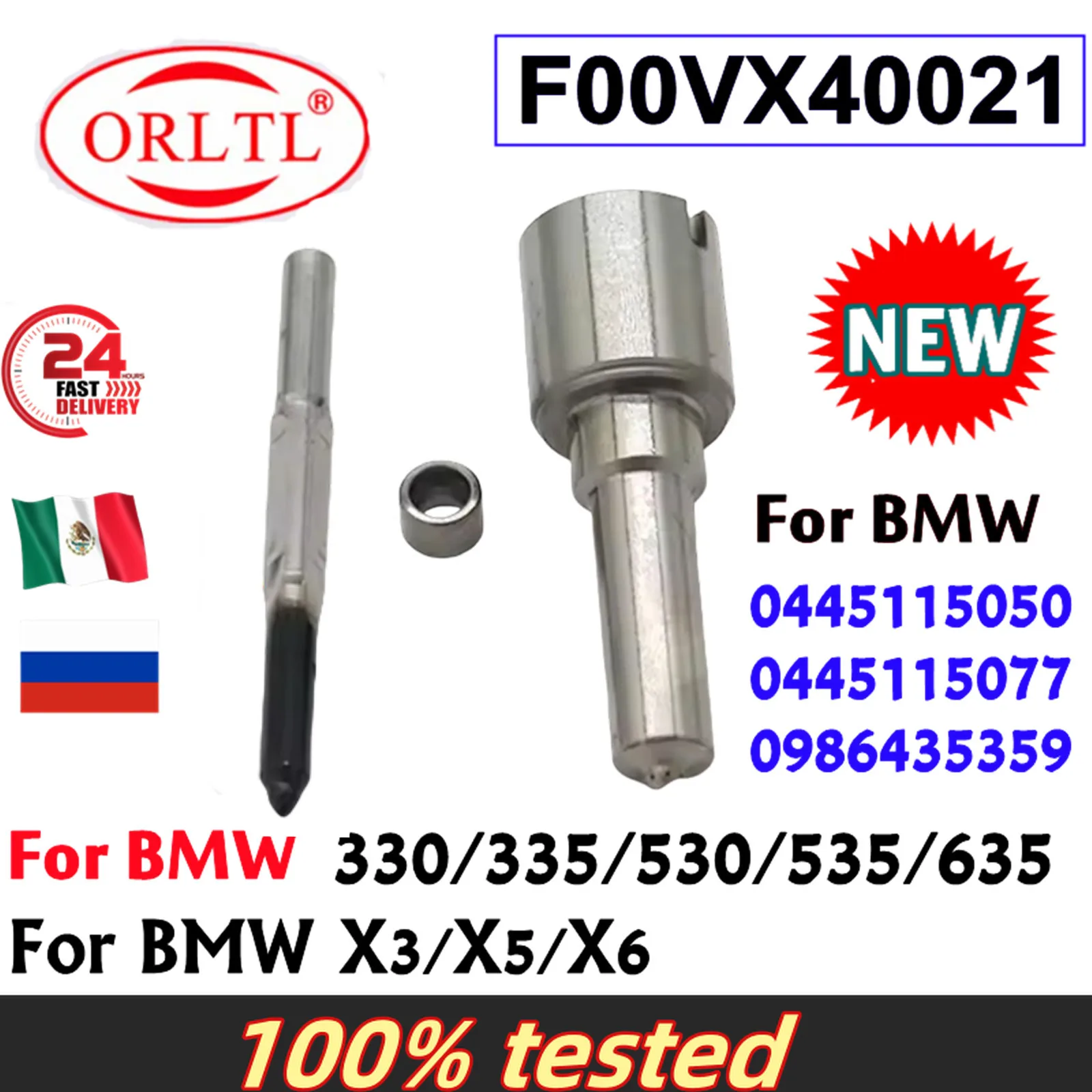 ORLTL F00VX40021 boquilla de combustible inyector piezoeléctrico diésel 0445115050 0445115077 para BMW 330/335/530/535/635 BMW X3/X5/X6 7808094 780919