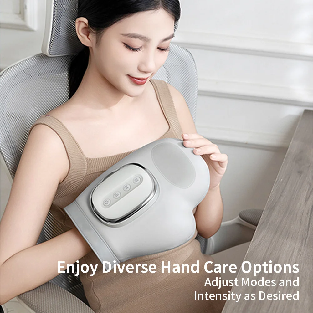 Intelligente handmassageapparaat met warmtecompressietherapie Pijnbestrijding Handschoen Artritis 3 niveaus instelbare druk Handspierontspanning