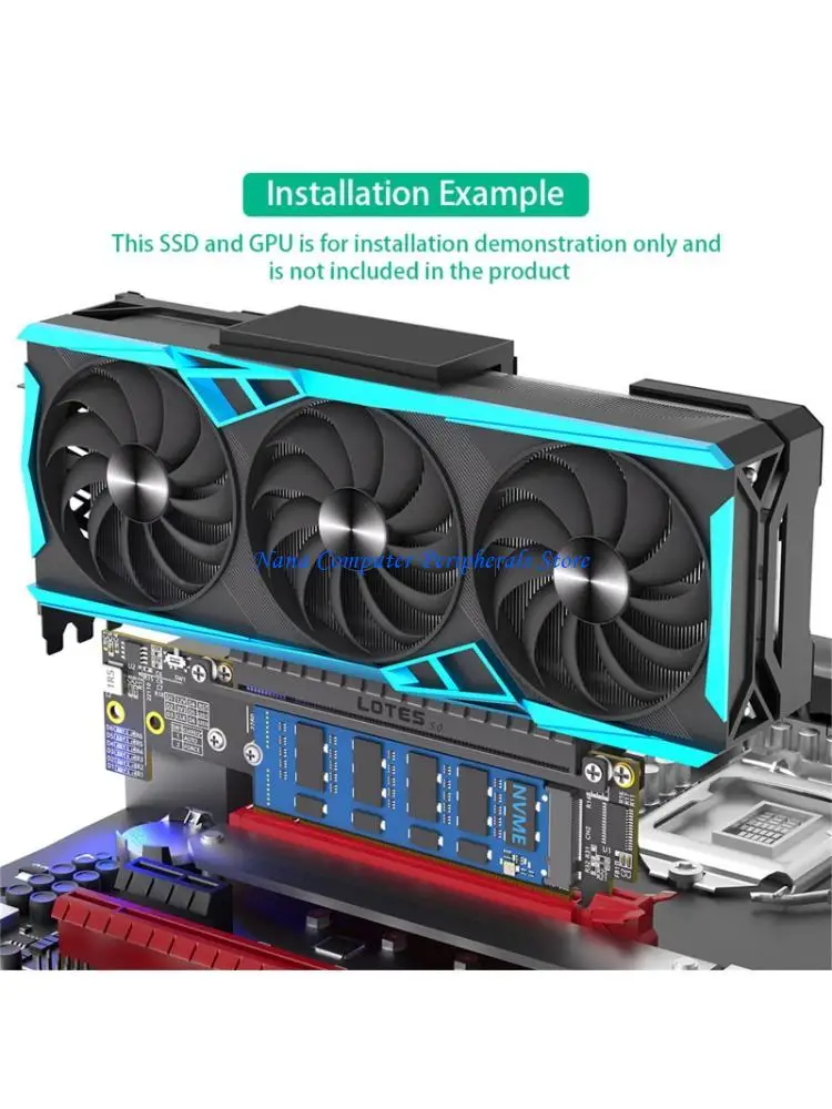 F68C PCBs PCIe 16X 5.0 to Double NVME + PCIE X16 Adapters Card Ensuring High Performances and Stability for PC and Servers