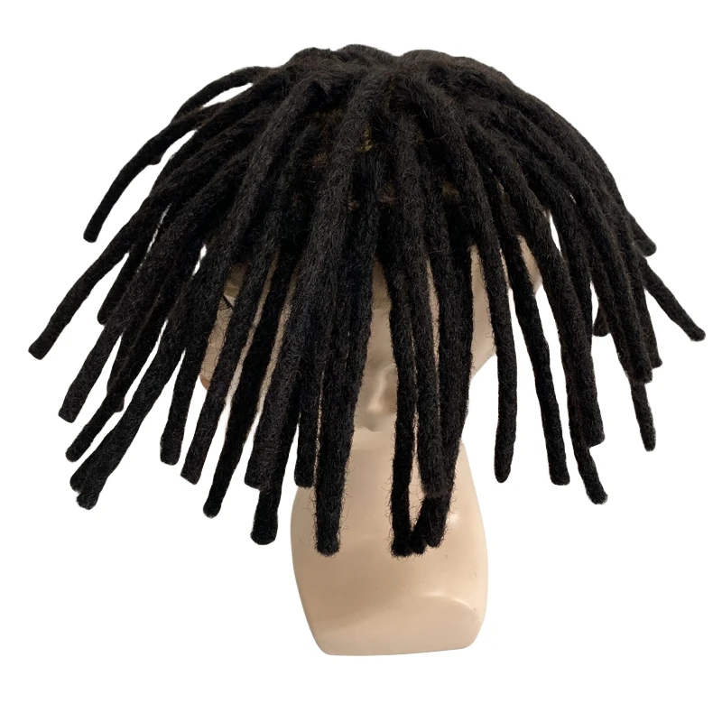 Substituição virgem do cabelo humano para homens negros, Dreadlocks brasileiros, Toupee, 8 ", # 1b, 8x10, Q6